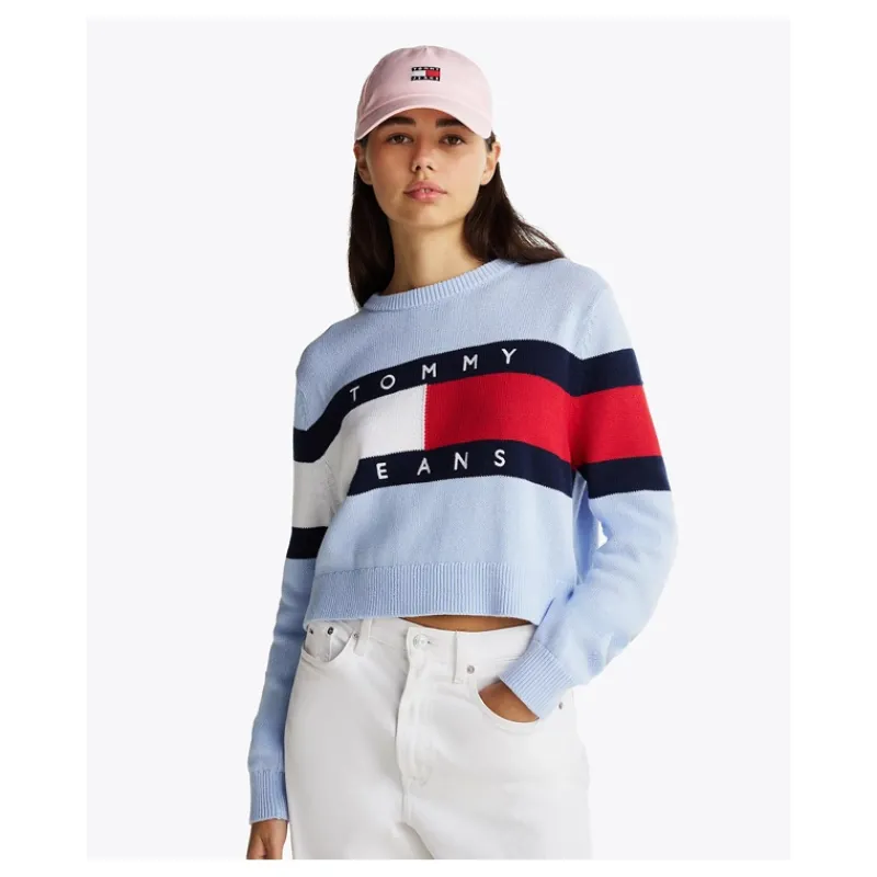 PULLOVER RELAXED FIT CON BANDIERA TOMMY JEANS- Maglieria
