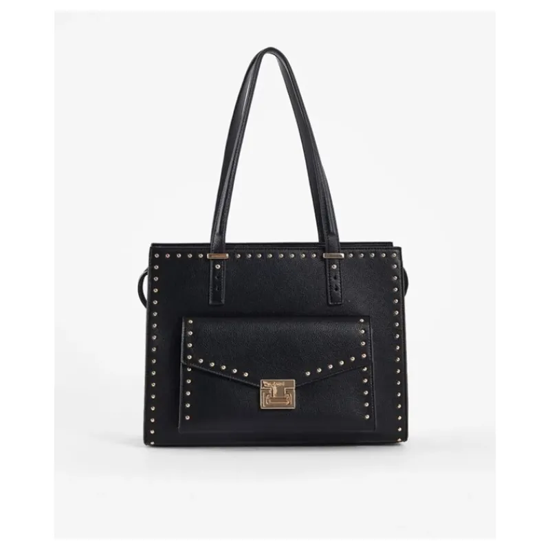 SHOPPING BAG NERA CON BORCHIE GAUDI'- Accessori