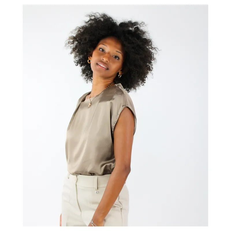 TOP SEMPLICE SMANICATO HOZONE- T-shirt & Top
