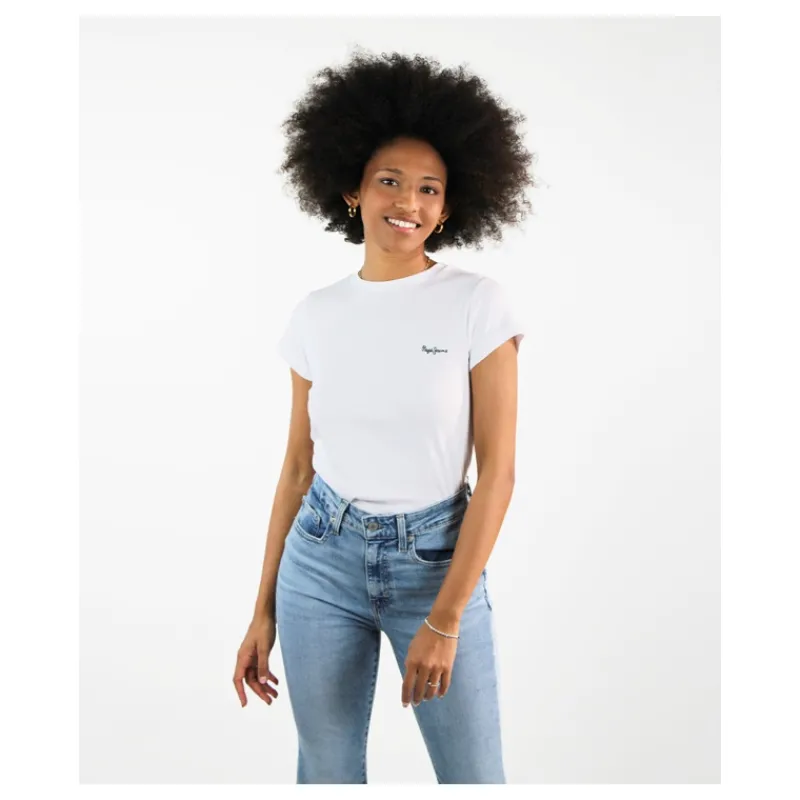 T-SHIRT A COSTINE LOGO PEPE JEANS- T-shirt & Top