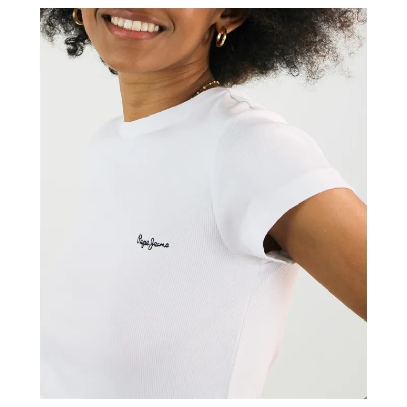 T-SHIRT A COSTINE LOGO PEPE JEANS- T-shirt & Top