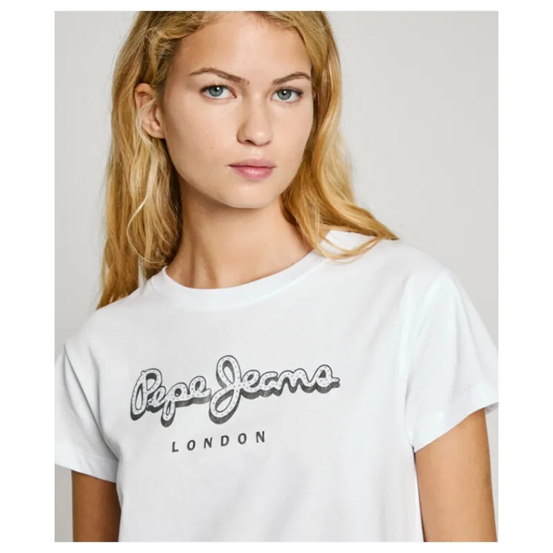 T-SHIRT CON LOGO IN STRASS PEPE JEANS- T-shirt & Top