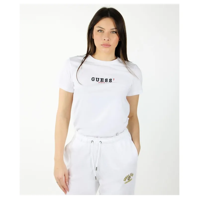 T-SHIRT CON LOGO RICAMATO GUESS- T-shirt & Top