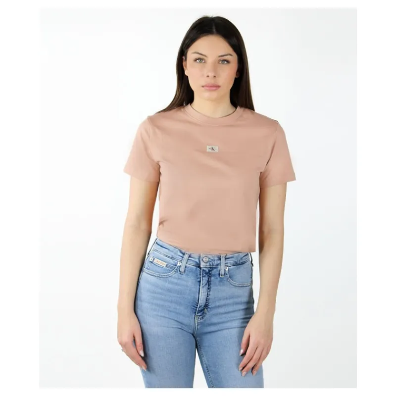 T-SHIRT CON PATCH CON LOGO CALVIN KLEIN JEANS- T-shirt & Top