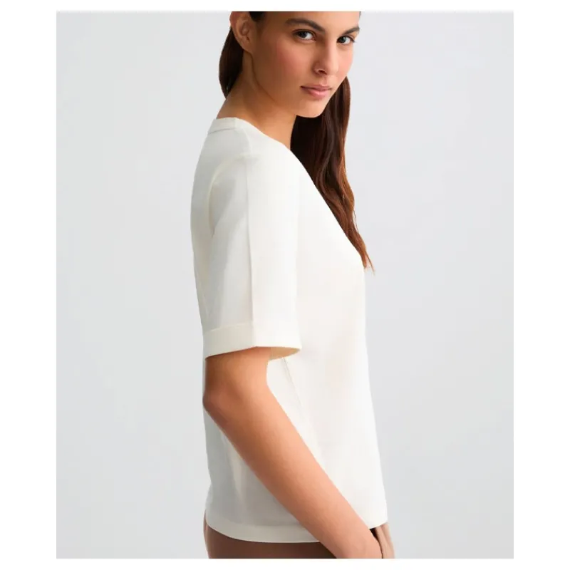 tshirt_con_scollo_a_v_e_s_3.webp T-SHIRT CON SCOLLO A V E STRASS LIU°JO- T-shirt & Top