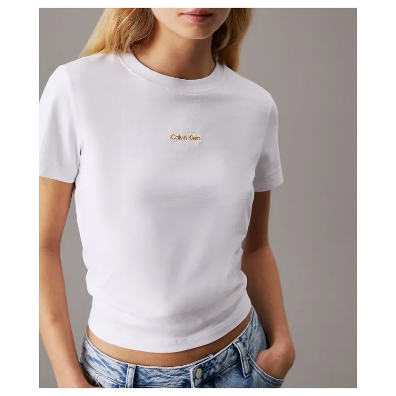 T-SHIRT CON STEMMA CORTA SLIM CALVIN KLEIN JEANS- T-shirt & Top