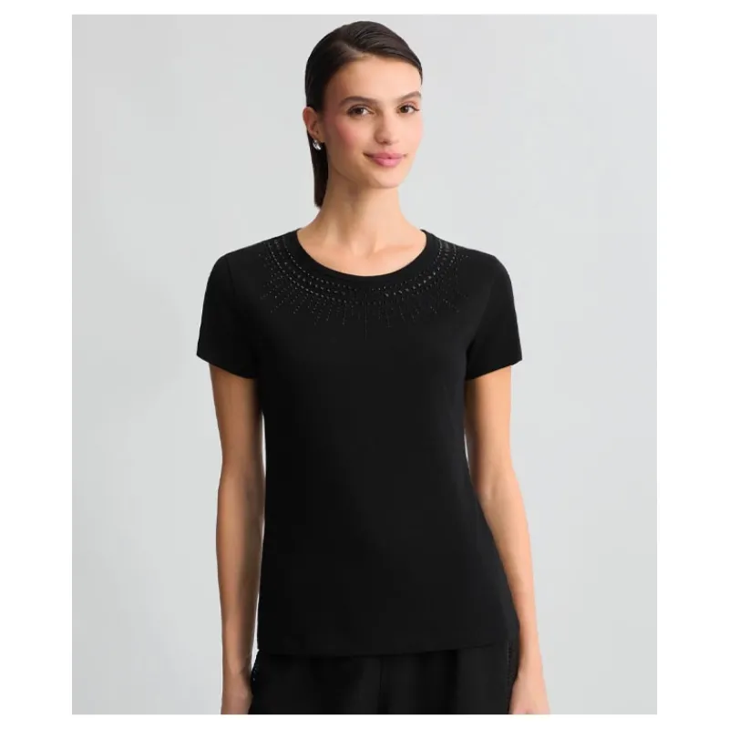 T-SHIRT CON STRASS SUL DAVANTI LIU°JO- T-shirt & Top