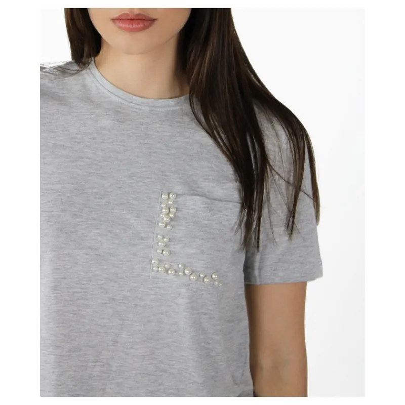 T-SHIRT CON TASCHINO PERLE E STRASS ONLY- T-shirt & Top