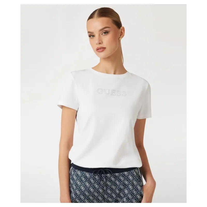 T-SHIRT LOGO STRASS GUESS- T-shirt & Top