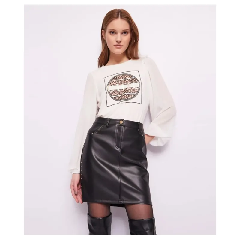 T-SHIRT MANICHE IN GEORGETTE GAUDì- T-shirt & Top