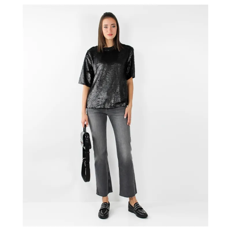 T-SHIRT OVER IN PAILLETTES ONLY- T-shirt & Top