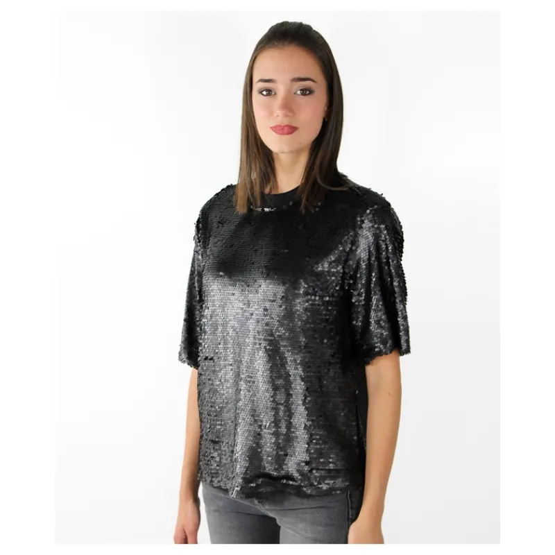 T-SHIRT OVER IN PAILLETTES ONLY- T-shirt & Top