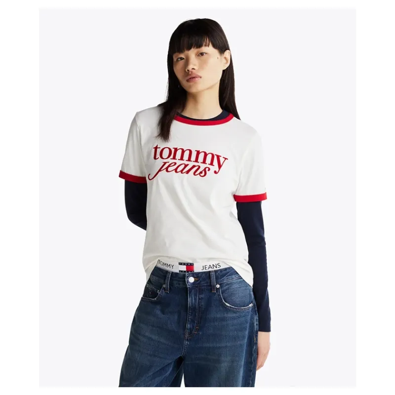 T-SHIRT RELAXED FIT CON FINITURE A CONTRASTO TOMMY JEANS- T-shirt & Top
