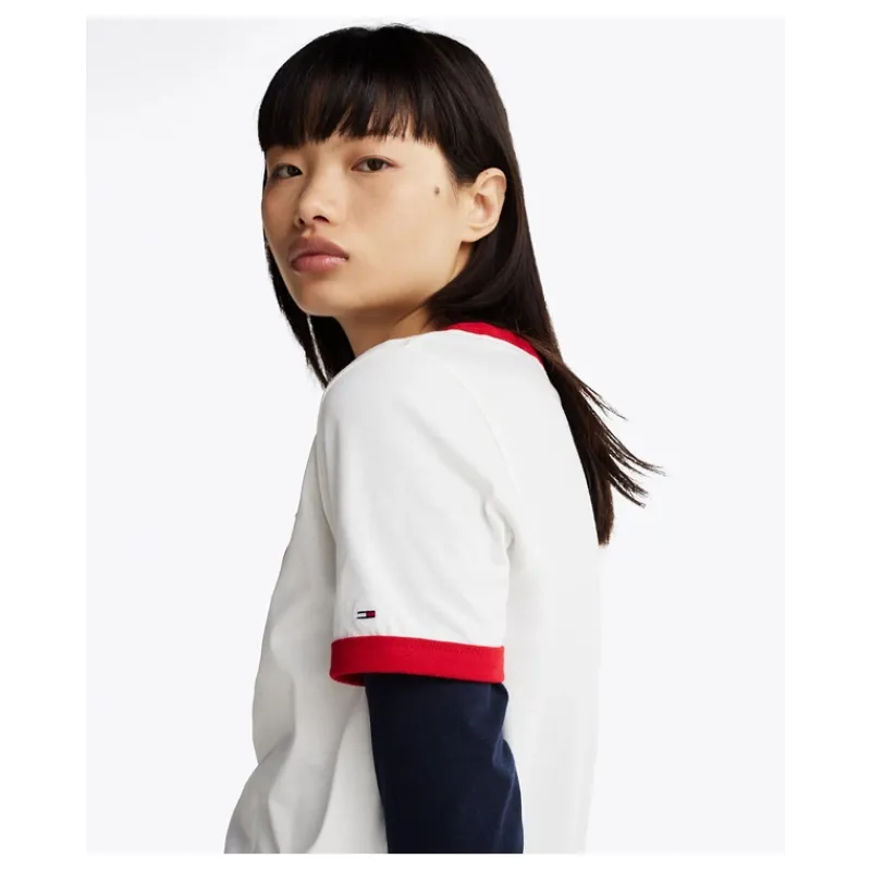T-SHIRT RELAXED FIT CON FINITURE A CONTRASTO TOMMY JEANS- T-shirt & Top
