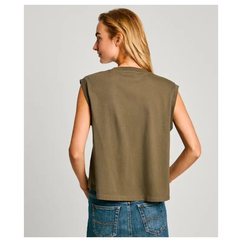 T-SHIRT SENZA MANICHE CON DETTAGLI IN STRASS PEPE JEANS- T-shirt & Top