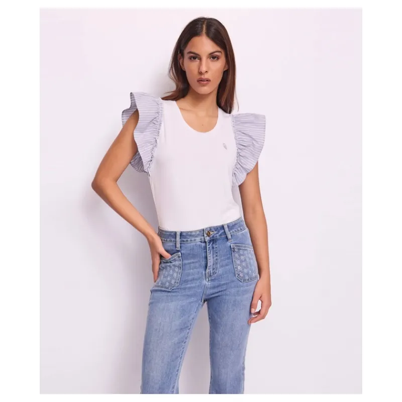 T-SHIRT SMANICATA CON VOLANT GAUDI'- T-shirt & Top