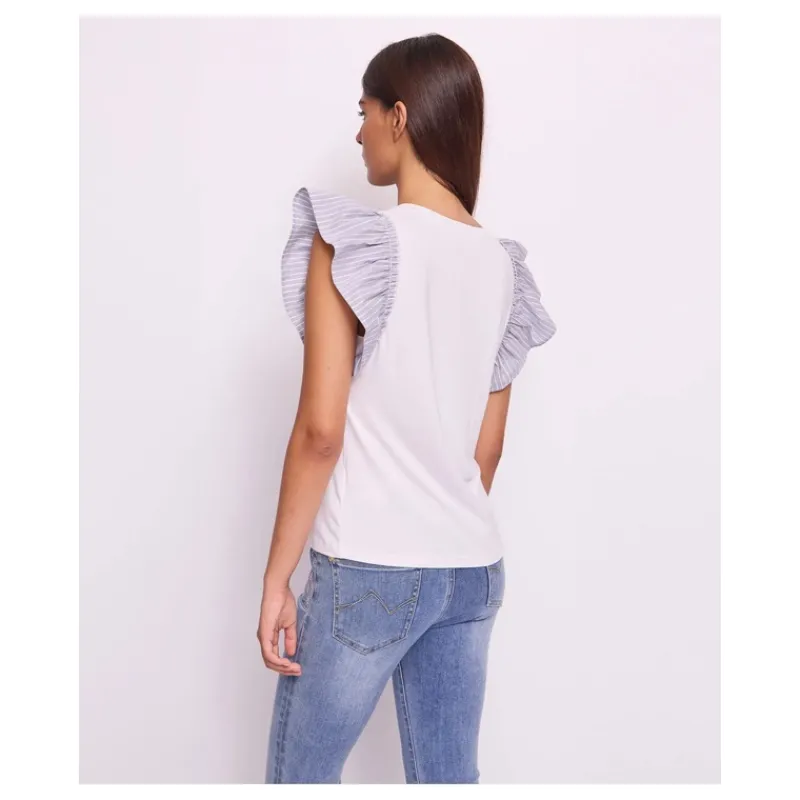 T-SHIRT SMANICATA CON VOLANT GAUDI'- T-shirt & Top