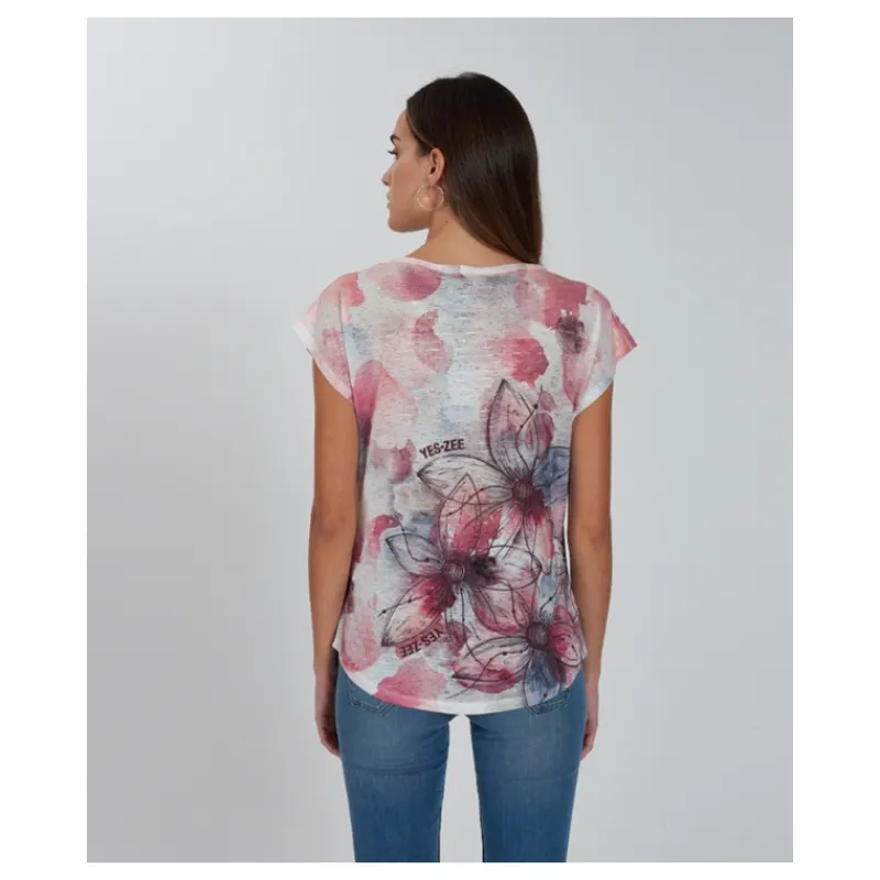 T-SHIRT STAMPA FLOREALE YES°ZEE- T-shirt & Top