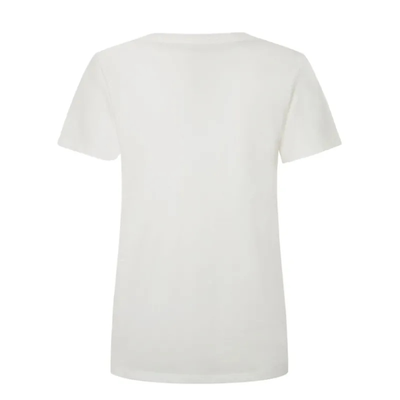 T-SHIRT TINTA UNITA CON SCOLLO A V PEPE JEANS- T-shirt & Top